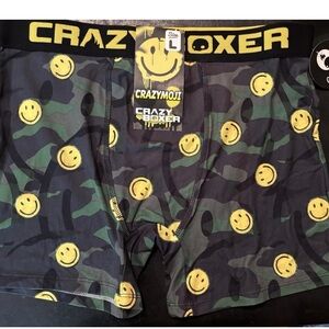 Crazy Boxer Men's Boxer Briefs Camouflage with Smiley faces